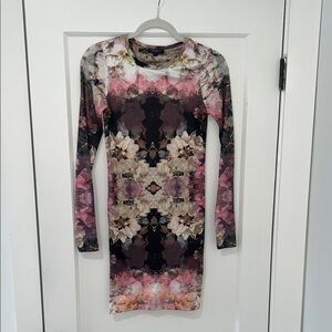 Topshop Multicolor Floral Long Sleeve Dress